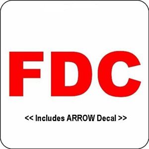 Sign 10"x 12" FDC Red White Background w / Arrow Decal (24) Min.(12)