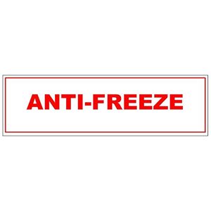 Sign 6"x 2" Anti-freeze (100) Min.(1)