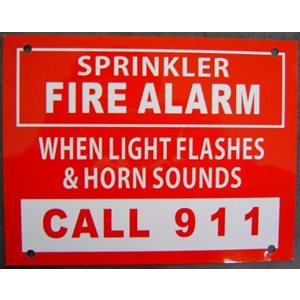 Sign 9"x 7" Fire Strobe Call 911 (100) Min.(1)