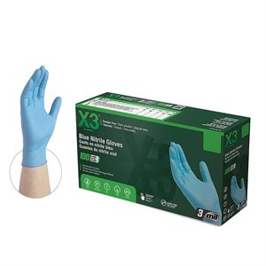 3mil Glove Blue Nitrile X3