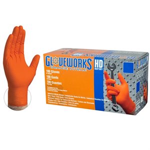 Nitrile Orange GloveWorks Gloves