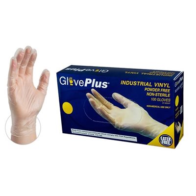 Vinyl GlovePlus Powder Free Gloves X-Large 10 / 100ct Boxes (70) Min. (1)