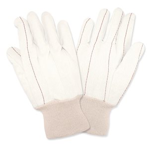 Double Palm 100% Corded Cotton 18oz White Knit Wrist (12) Min.(1)