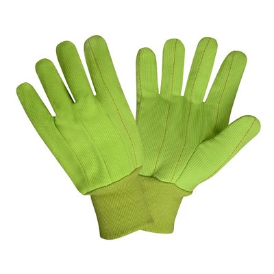 Double Palm Hi-Vis 18oz Green Corded Cotton / Polyester Green Wrist (12) Min.(1)