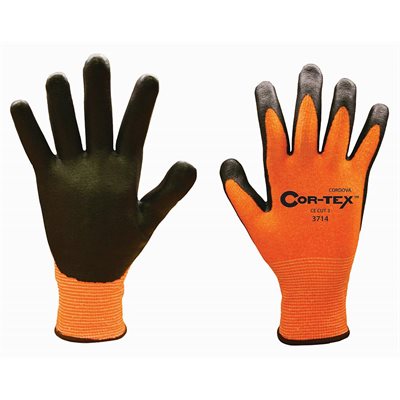 CORTEX HI-VIS Orange HPPE Glove Foam Nitrile Palm Black Cut Level ANSI A2 Large (240) Min.(6)