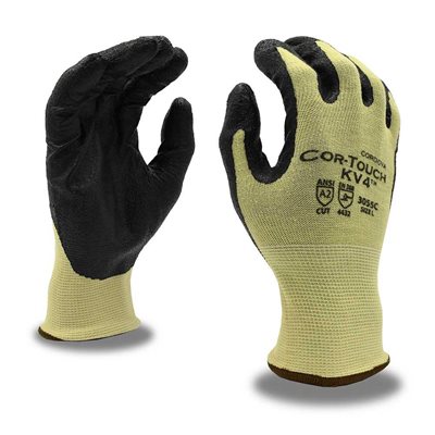 COR-TOUCH KV4 Aramid / Lycra Glove Foam Nitrile Palm Black ANSI Cut Level A2 Large (12) Min.(6)