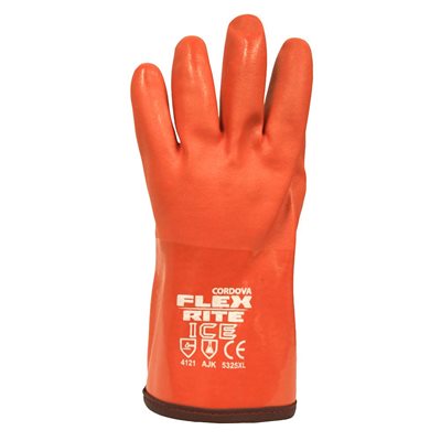 FLEX-RITE Ice Red PVC Glove Thermal Lined Textured Palm XLarge 12" Length (6) Min.(1)