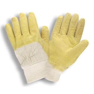 Rubber Premium Ruffian Yellow Crinkle Finish Coated Canvas Glove Knitwrist (10) Min.(1)