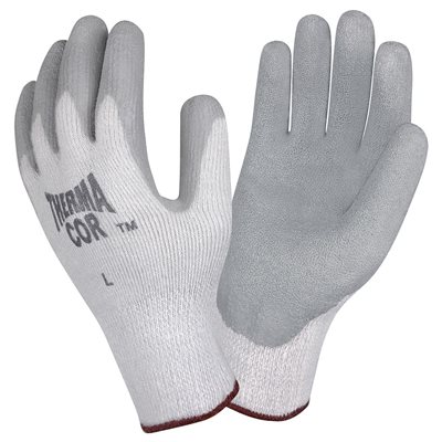 THERMA-COR Insulated Rubber Palm Grey Grey Glove Large (6) Min.(1)
