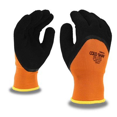 COLD SNAP PLUS Insulated Rubber Palm Black 3 / 4 Back Orange HiVis Glove Large (6) Min.(1)