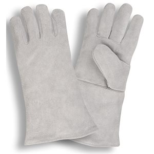 Welders Leather Gloves Grey Split Shoulder Wing Thumb Fully Lined (6) Min.(1)