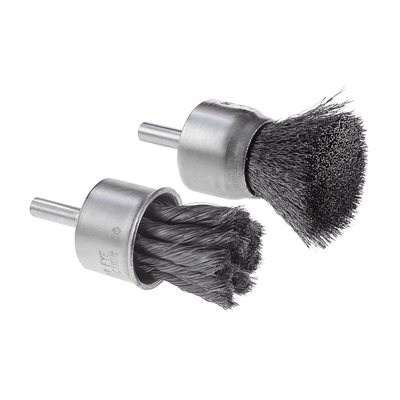 Wire End Brush 3 / 4" w / 1 / 4" Shank Crimped .014 Carbon Fast Cut (5) Min.(5)