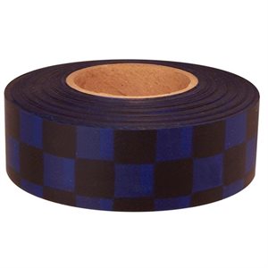 Roll Flagging 1-3 / 16"x 300' Checkerboard Blue & Black (144) Min.(12)