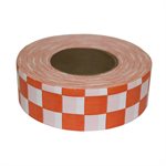 Roll Flagging 1-3 / 16"x 300' Checkerboard White & Orange (144) Min.(12)