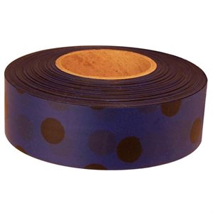Roll Flagging 1-3 / 16"x 300' Polka Dot Blue & Black (144) Min.(12)