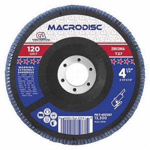 4-1 / 2" 40grit XL T29 Zirconia CA Flap Disc 7 / 8"Arbor (100) Min.(10)