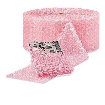 Bubble Wrap Pink Anti-Static 3 / 16" 300' 2-Pack 24" Wide Perforated 12" (1)