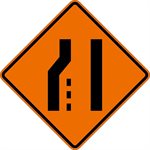Orange Bright 48"x 48" Merge Right Symbol Roll Up Road Sign Fiberglass & Clamp (6) Min.(1)