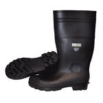 Boots Black PVC Plain Toe EVA Insole Unlined Slip-on 16" Tall Size 13 (6) Min.(1)