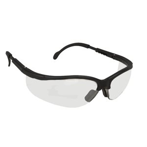 Safety Glasses Boxer Clear Anti-Fog Lens Black Frame Temples Extend (120)
