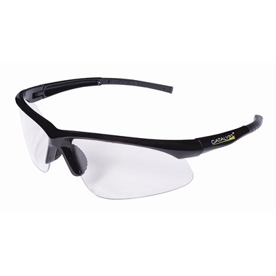 Safety Glasses Catalyst Clear Lens Black Frame (120) Min.(12)