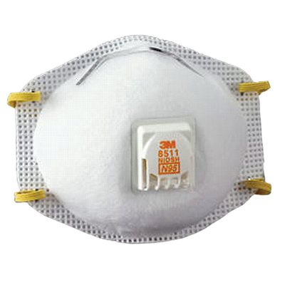 3M 8511 N95 Particulate Mask with Valve Double Strap 10ct (8) Min. (1)