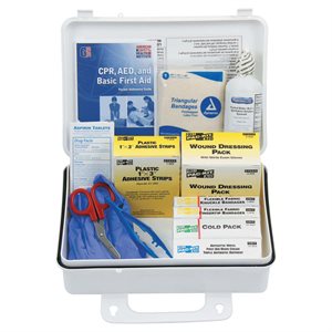 First Aid Kit 25 Person Plastic Box 184pc Osha Certified
