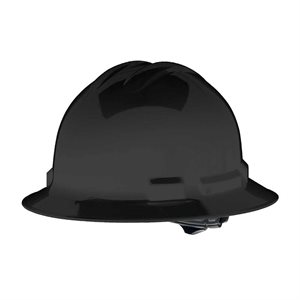 Full Brim Hard Hat Black with Ratchet 4-point Suspension (10) Min.(1)