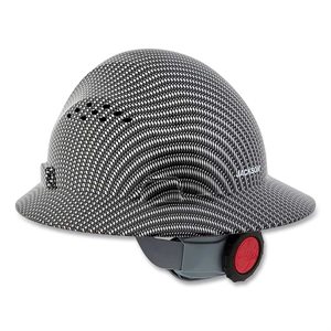 Jackson BLOCKHEAD FiberGlass Full Brim Hard Hat Vented Black / Gray 4pt Dial Suspension (10) Min. (1)