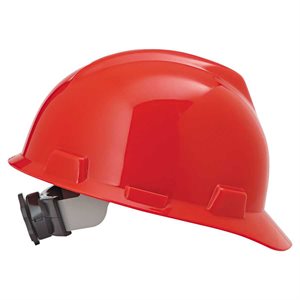 MSA Cap Style Hard Hat Red V-GARD 475363 Fas-Trac III Suspension (20) Min. (1)