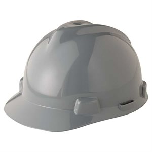 MSA Cap Style Hard Hat Grey V-GARD 475364 Fas-Trac III Suspension (20) Min. (1)