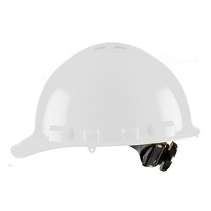 Cap Style Hard Hat Vented White with Ratchet 4-point Suspension (20) Min.(1)