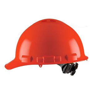 Cap Style Hard Hat Vented Red with Ratchet 4-point Suspension (20) Min.(1)