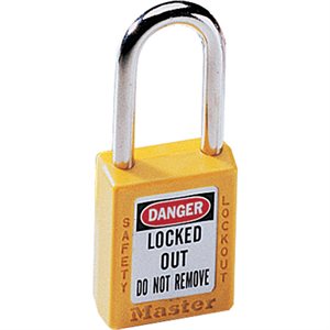 Master Lock 410 Yellow Lock Out Padlocks 1-1 / 2" Non-Conductive Xenoy (6) Min. (6)