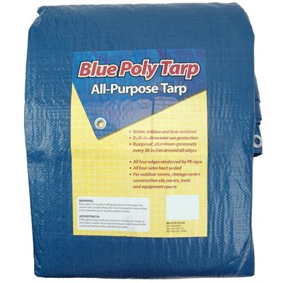 Tarp Blue Poly 10'x 12' Act. Size 9'-4" x 11'-6" (15) Min. 15