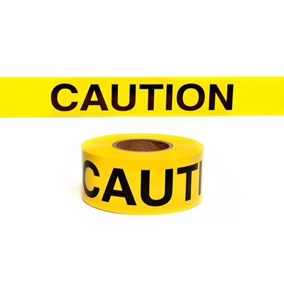 3"x 1000' 3.0mil Yellow "Caution Caution" Tape (Each)