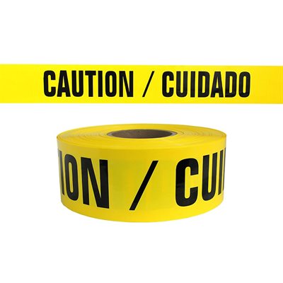 3"x 1000' 2mil Yellow "Cuidado Caution" Tape 12ct Case (1)