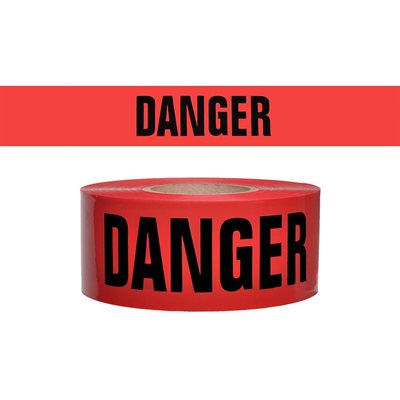 3"x 1000' 3mil Red "Danger Danger" Tape 12ct Case (1)