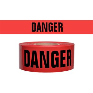 3"x 1000' 2.5mil Red "Danger Danger" Tape 12ct Case (1)