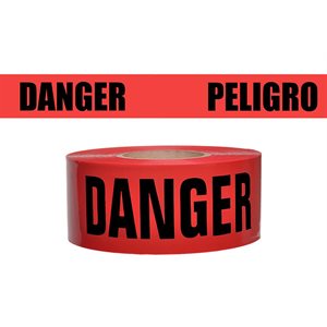 3"x 1000' 2mil Red "Peligro Danger" Tape 12ct Case (1)