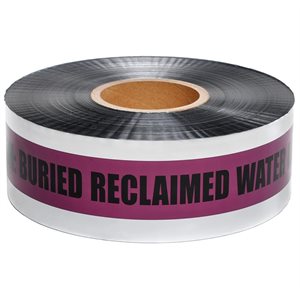 Tape Detectable Purple 2"x 1000' Reclaimed Waterline Buried Below (12) Min.(1)