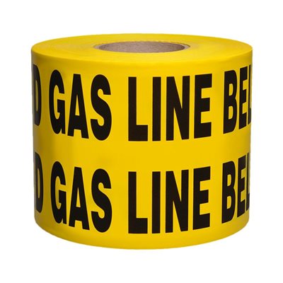 Tape Non Detectable Yellow 6"x 1000' Gas Line Buried Below (4) Min.(4)