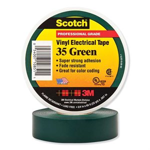 3M Vinyl #35 Electrical Color Coding Tape 3 / 4"x 66' Green (10) Min.(10)
