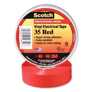 3M Vinyl #35 Electrical Color Coding Tape 3 / 4"x 66' Red (10) Min.(10)