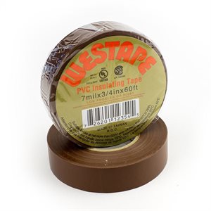 Brown 3 / 4"x 60' Electrical Tape UL Listed (200) Min.(10)