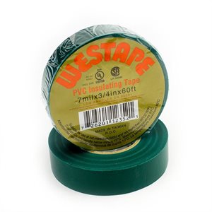 Green 3 / 4"x 60' Electrical Tape UL Listed (200) Min.(10)