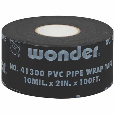 Pipe-rap 10mil 2"x 100' Black Wonder Tape Printed (36) Min.(6)