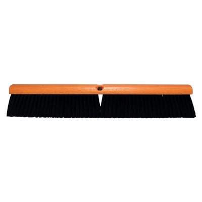 Broom Hardwood 24" Block Dual 3" Red Poly Bristles & 60" Handle Wet / Dry Sweeping (12) Min. (1)